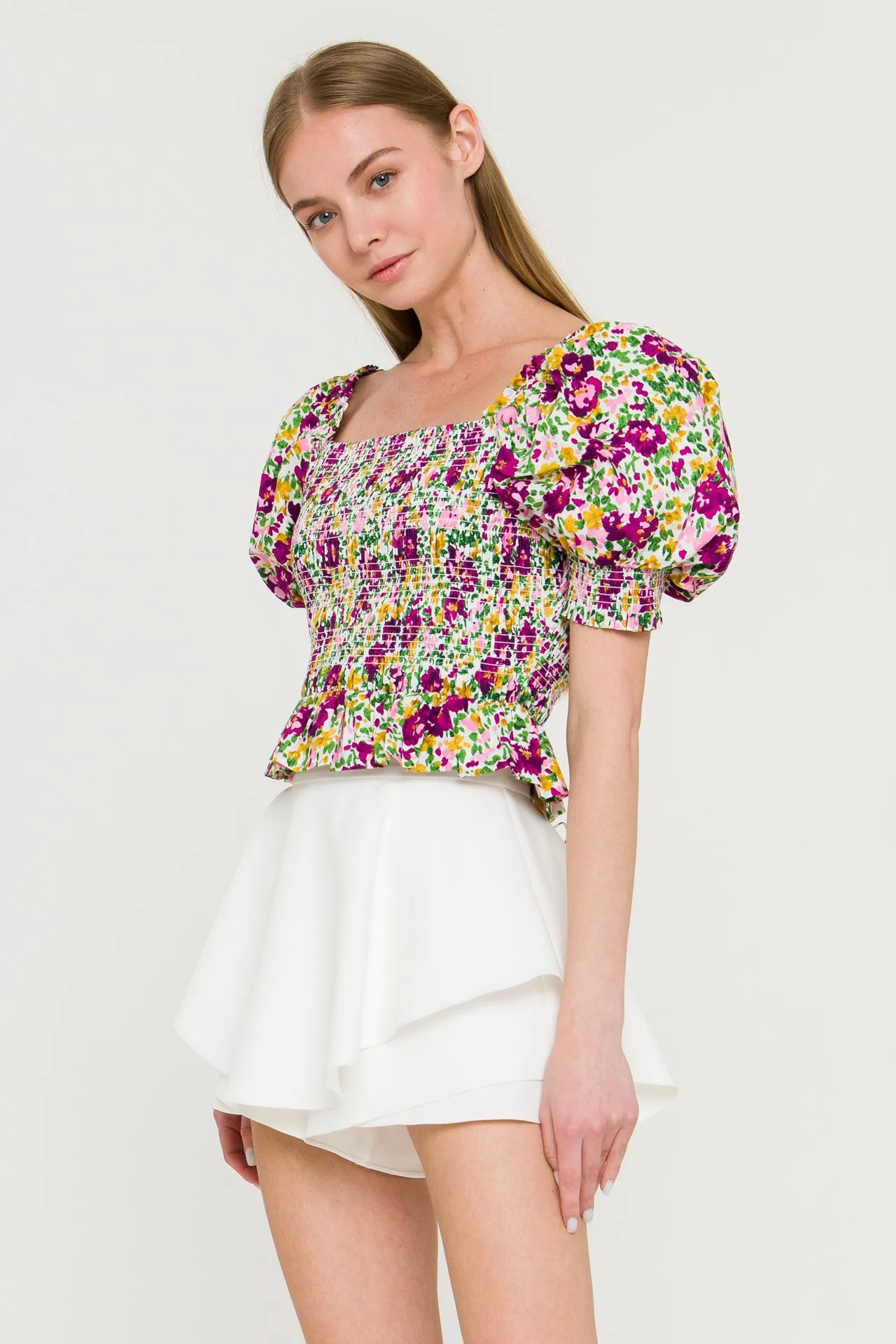 Floral Smocked Top