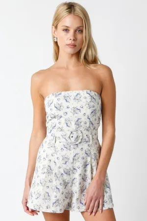 Floral Strapless Romper