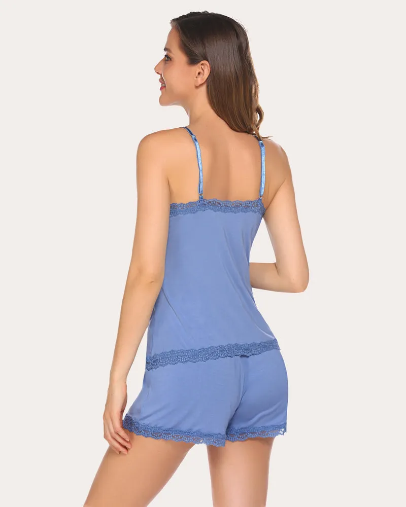 Floral Trim Cami Pajama Set