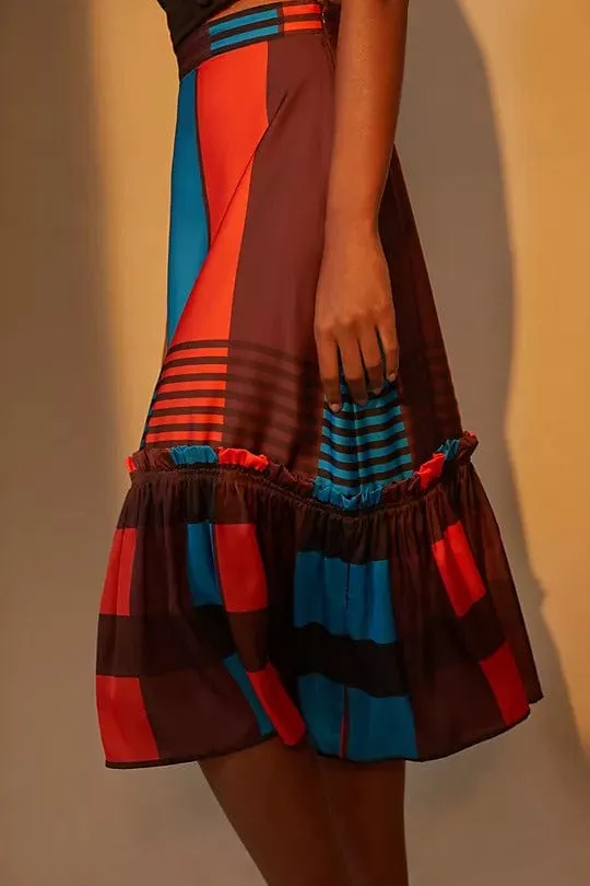 Minimalist Trim Seasonal special Flounced Midi Skirt