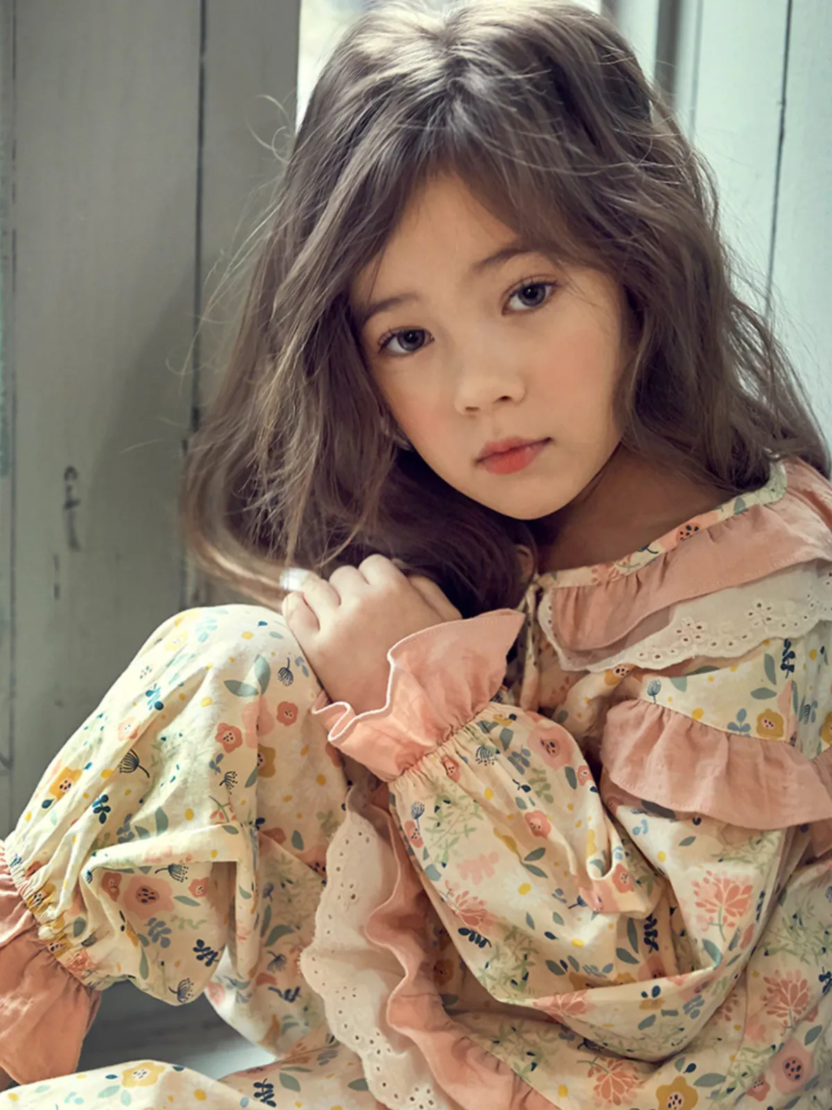Flower Child Floral Print Ruffle Pajamas
