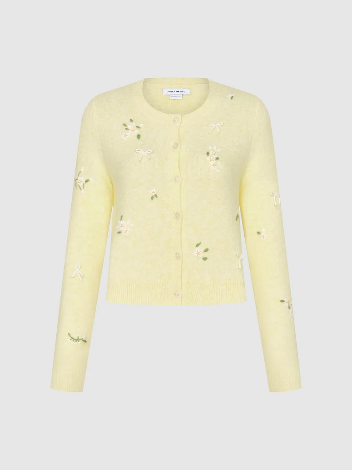 Flower Decor Knitted Cardigans