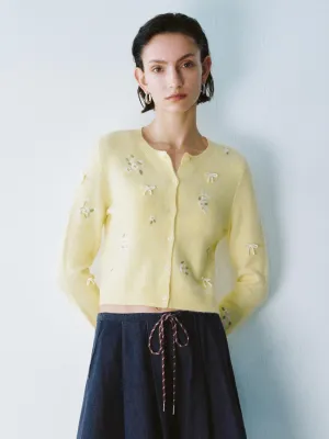 Flower Decor Knitted Cardigans