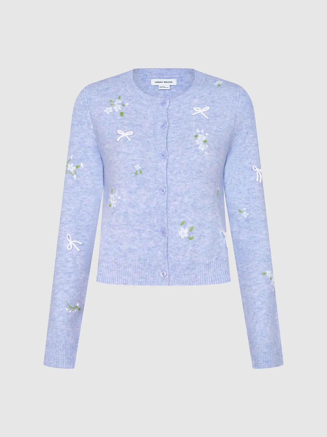 Flower Decor Knitted Cardigans