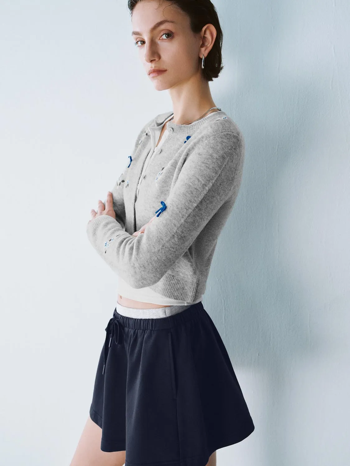 Flower Decor Knitted Cardigans