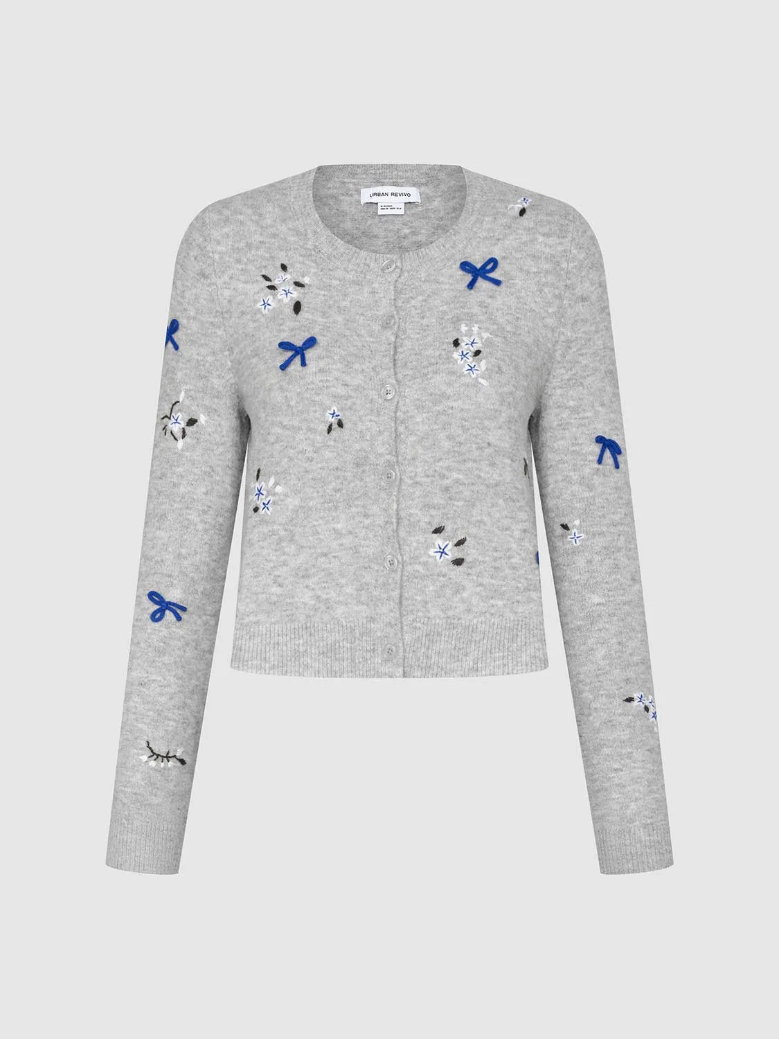 Flower Decor Knitted Cardigans