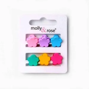 Flower Mini Hair Clips - 6 pack