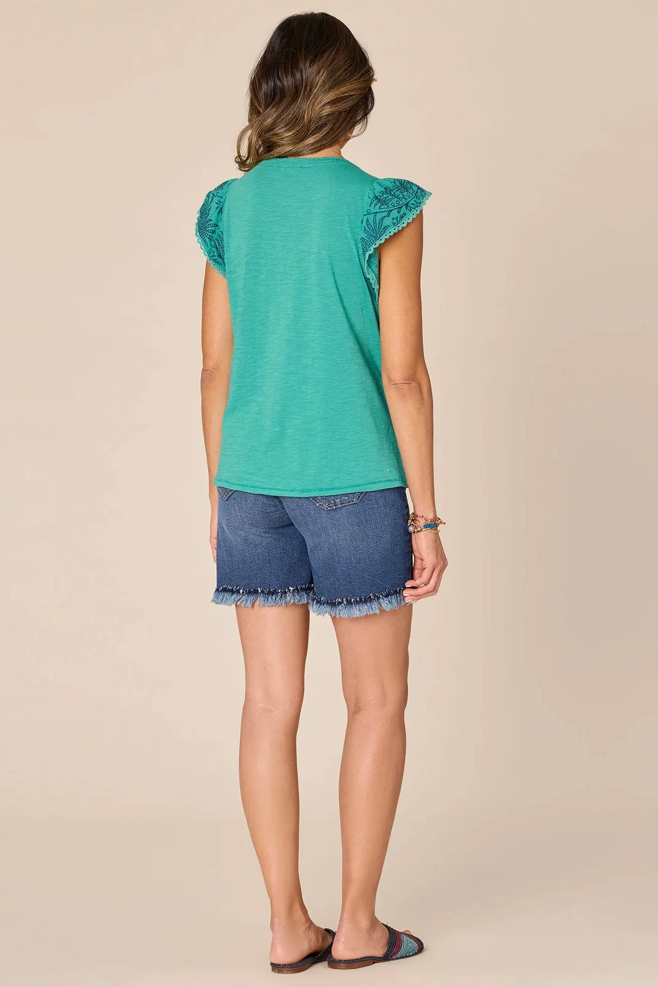 Flutter Sleeve Sweetheart Top
