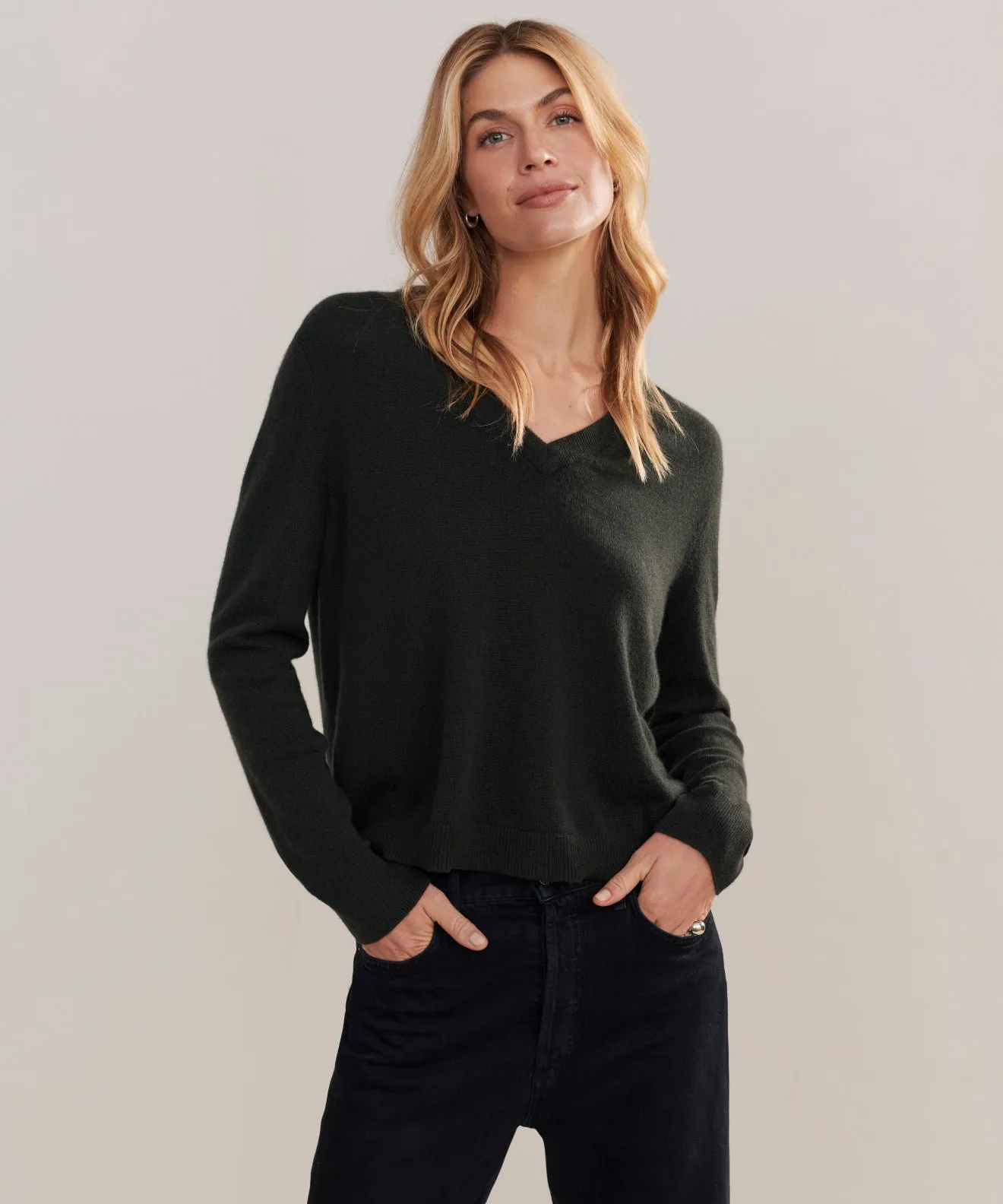 Adjustable Hem Cuff DurableDoubleLayeredHem Flynn Cashmere Sweater