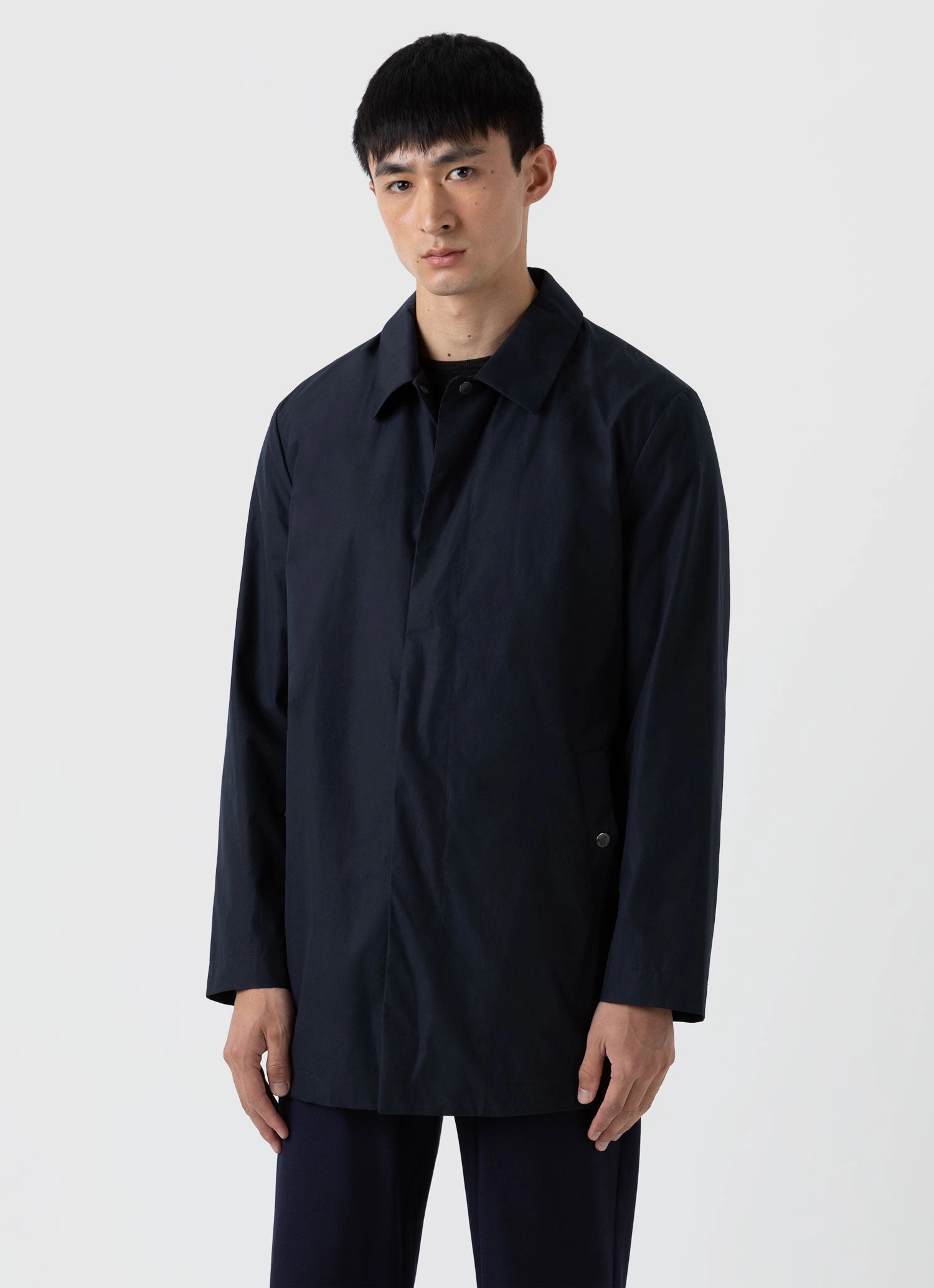 Men's Ventile Mac in Dark Navy Travel Fit
