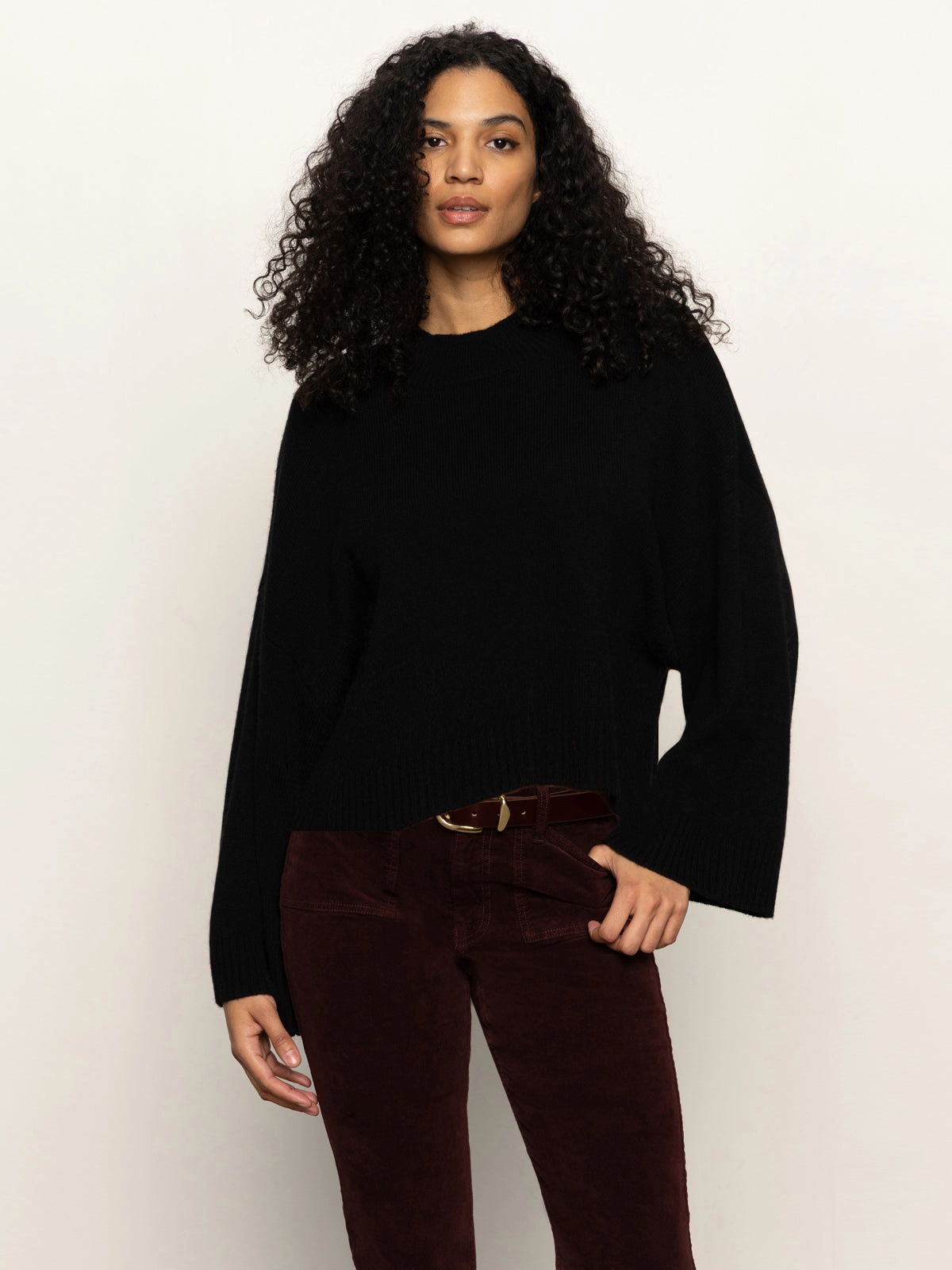 Easy Comfort Autumn favorite Forever Wool Cashmere Popover Black