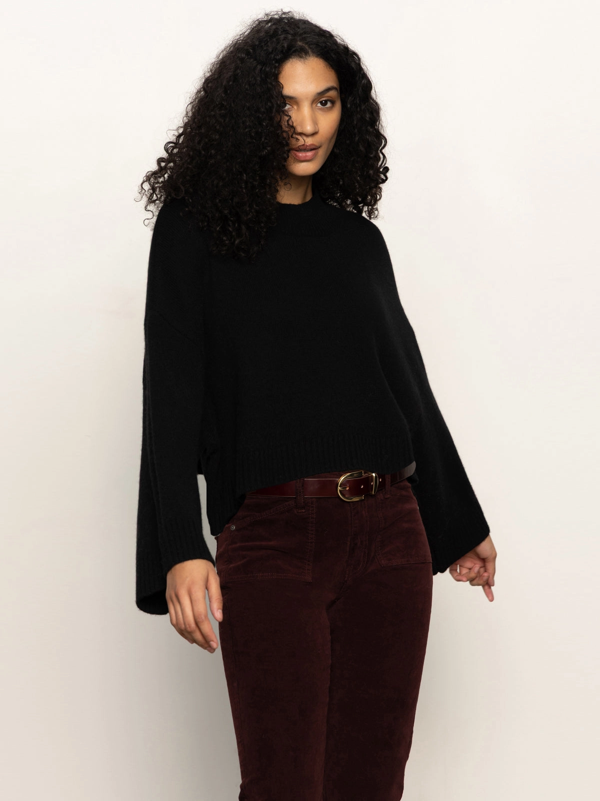 Forever Wool Cashmere Popover Black Fall Comfort Travel Essential