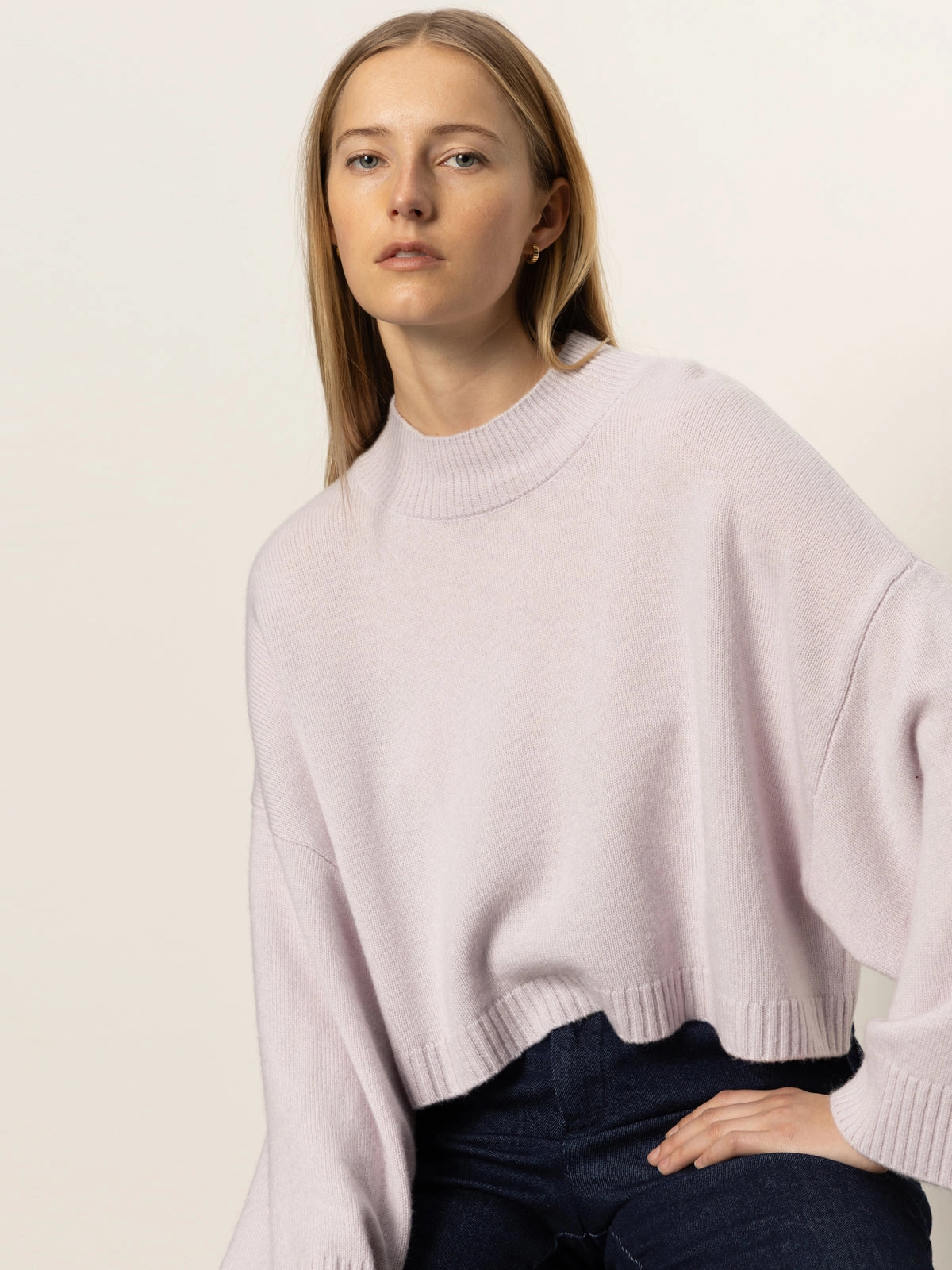 Eco Dyeing Method Friction Resistant Forever Wool Cashmere Popover Light Twilight Mauve