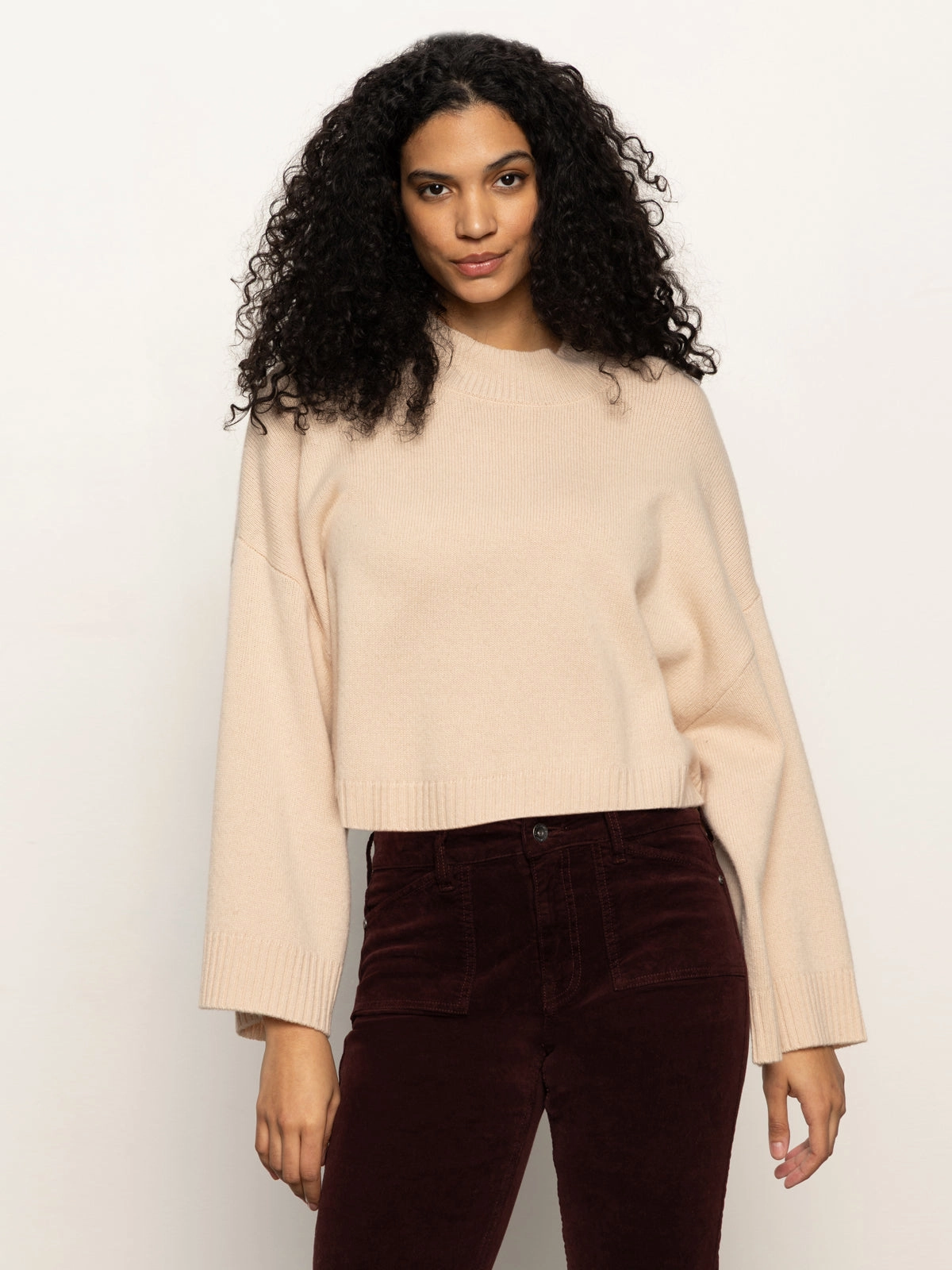 Heat Retention Lining Workday Fit Forever Wool Cashmere Popover Toasted Beige