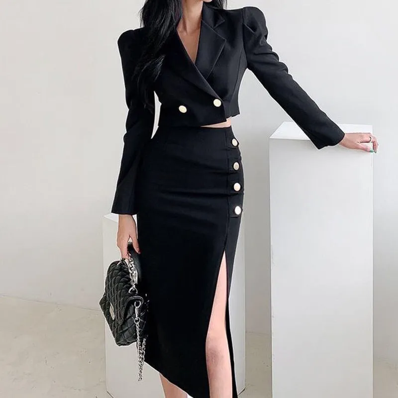 Formal Coat   Slit Skirt 2pcs Set
