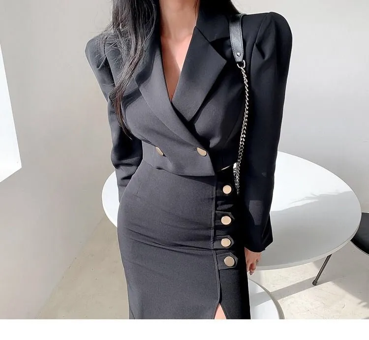 Formal Coat   Slit Skirt 2pcs Set