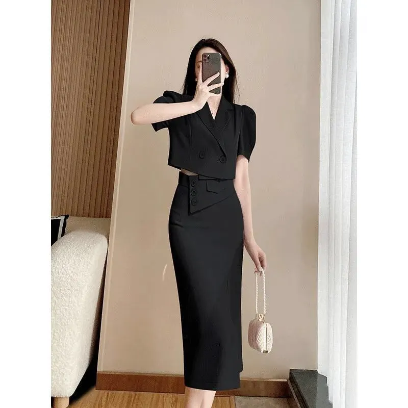 Formal Coat   Slit Skirt 2pcs Set
