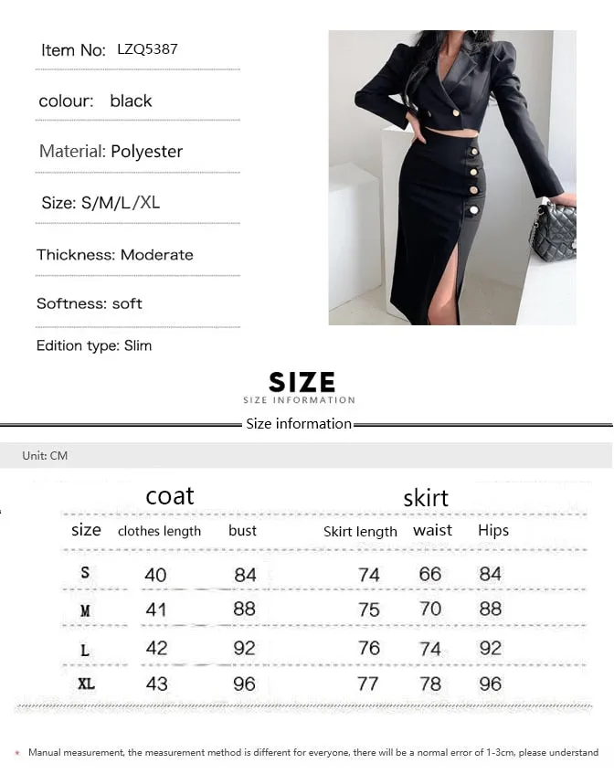Formal Coat   Slit Skirt 2pcs Set
