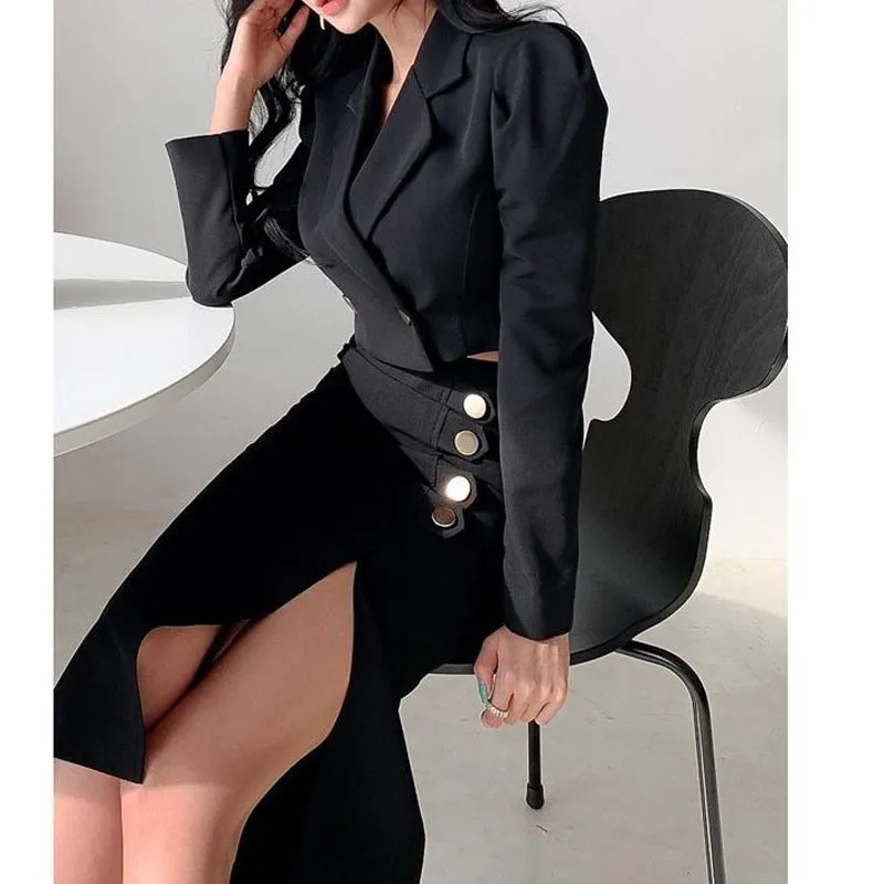 Formal Coat   Slit Skirt 2pcs Set