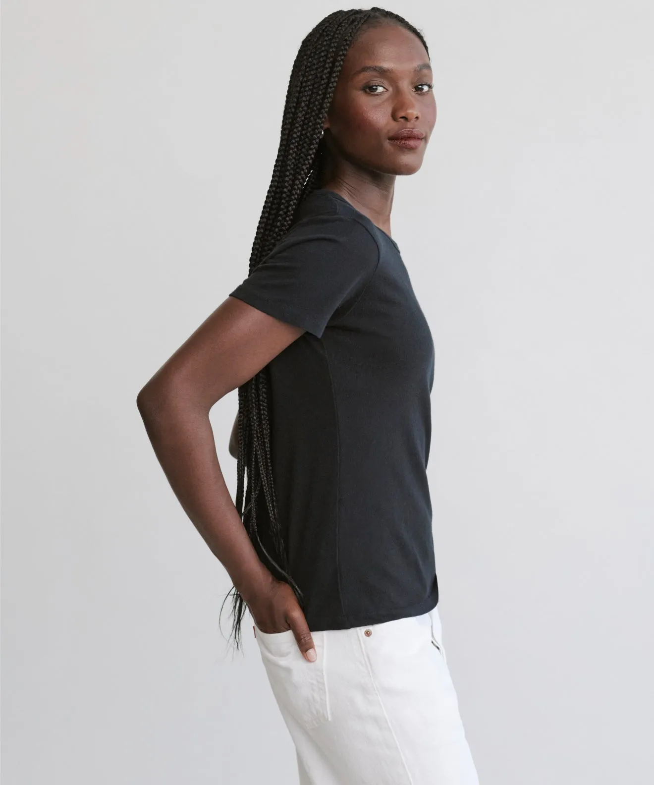 Multipanel Construction Trendy Cardigan Cotton Slim Tee