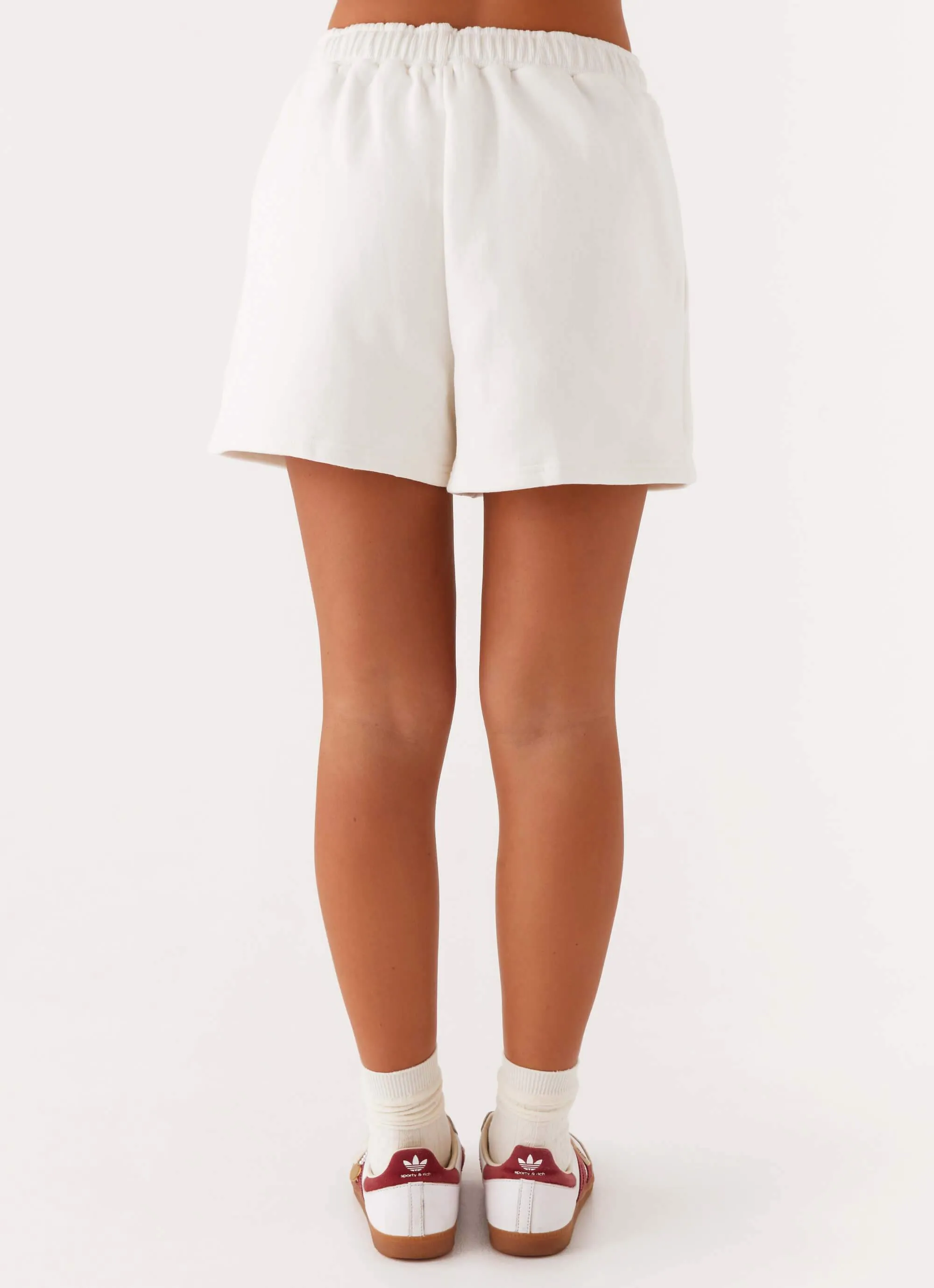Signature Sweatshorts - Ivory Double Layered Hem