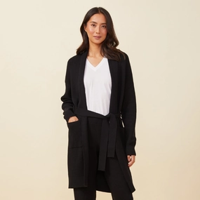 FourWay Stretch Soft Knit Waffle Long Cardigan Soft Knit Waffle Long Cardigan HighStretchElastic