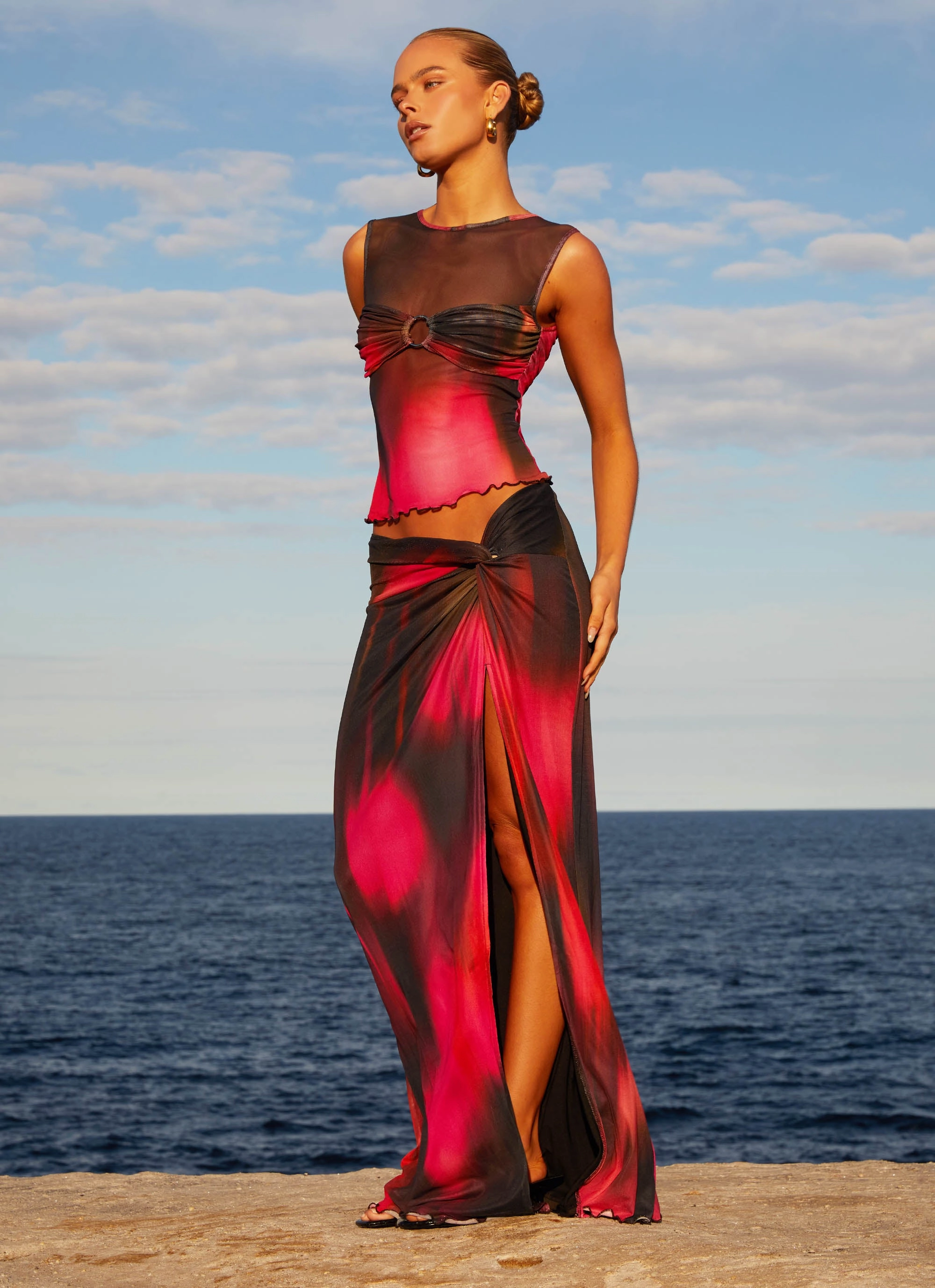 Caprise Mesh Tank - Pink Print Compact Thermal Insulation