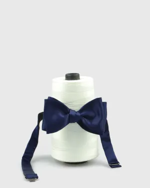 FRANCESCO TOME TYOFT-11 SELF TIE PLAIN NAVY SILK BOW