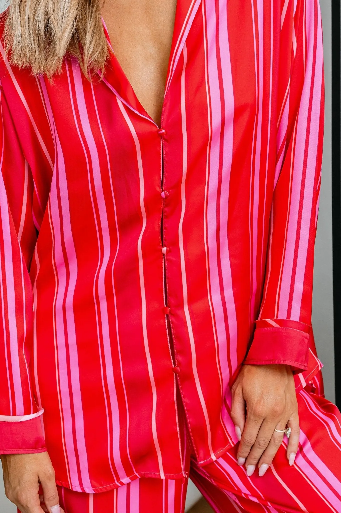 Free People Red Striped Dreamy Days Pajama Set
