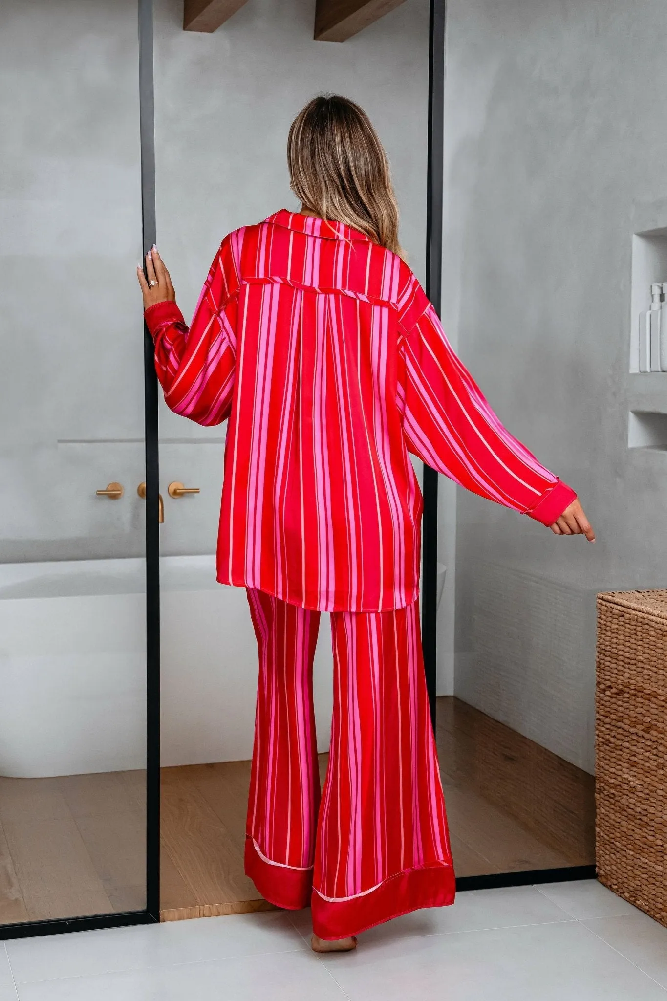 Free People Red Striped Dreamy Days Pajama Set