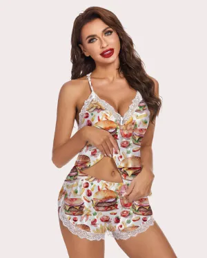 French Fries Hurger Pajamas Sets