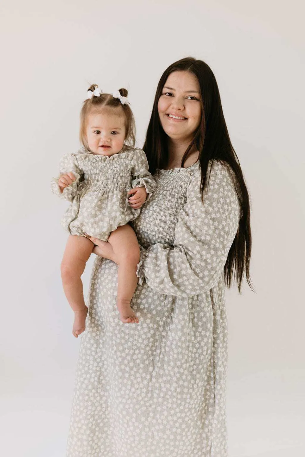 French Gray Floral Dress