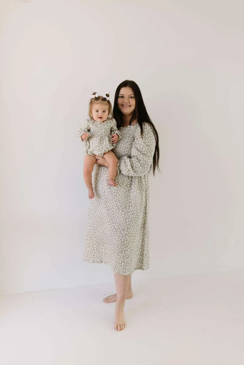French Gray Floral Dress
