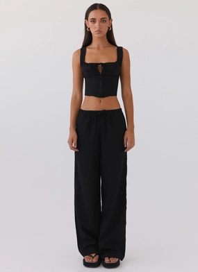 Fresh Face Linen Pants - Black High-quality wear Fresh Face Linen Pants - Black Versatile Comfort Comfort Focused