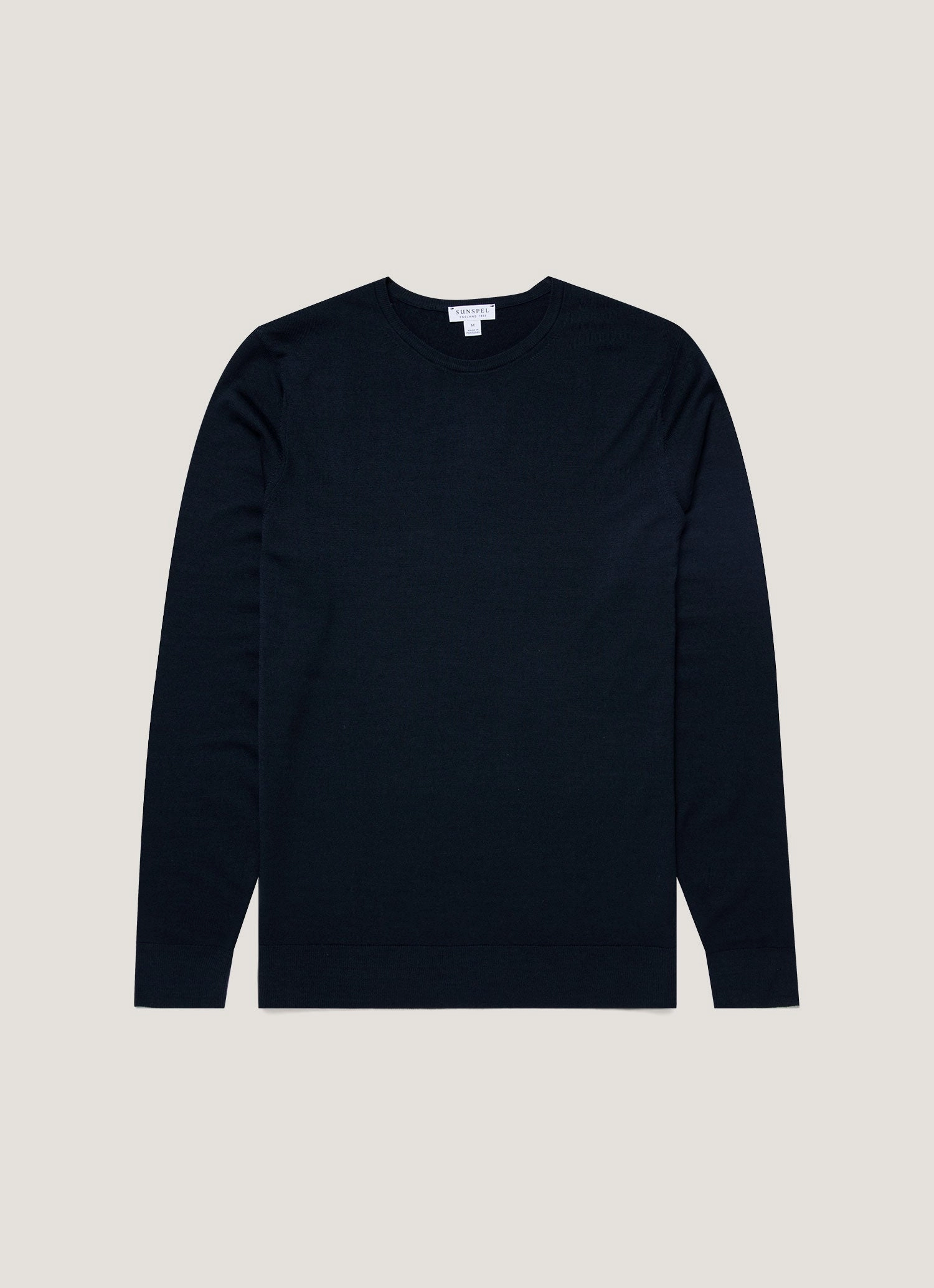 Men's Extra-Fine Merino Crew Neck in Light Navy Cozy Comfort