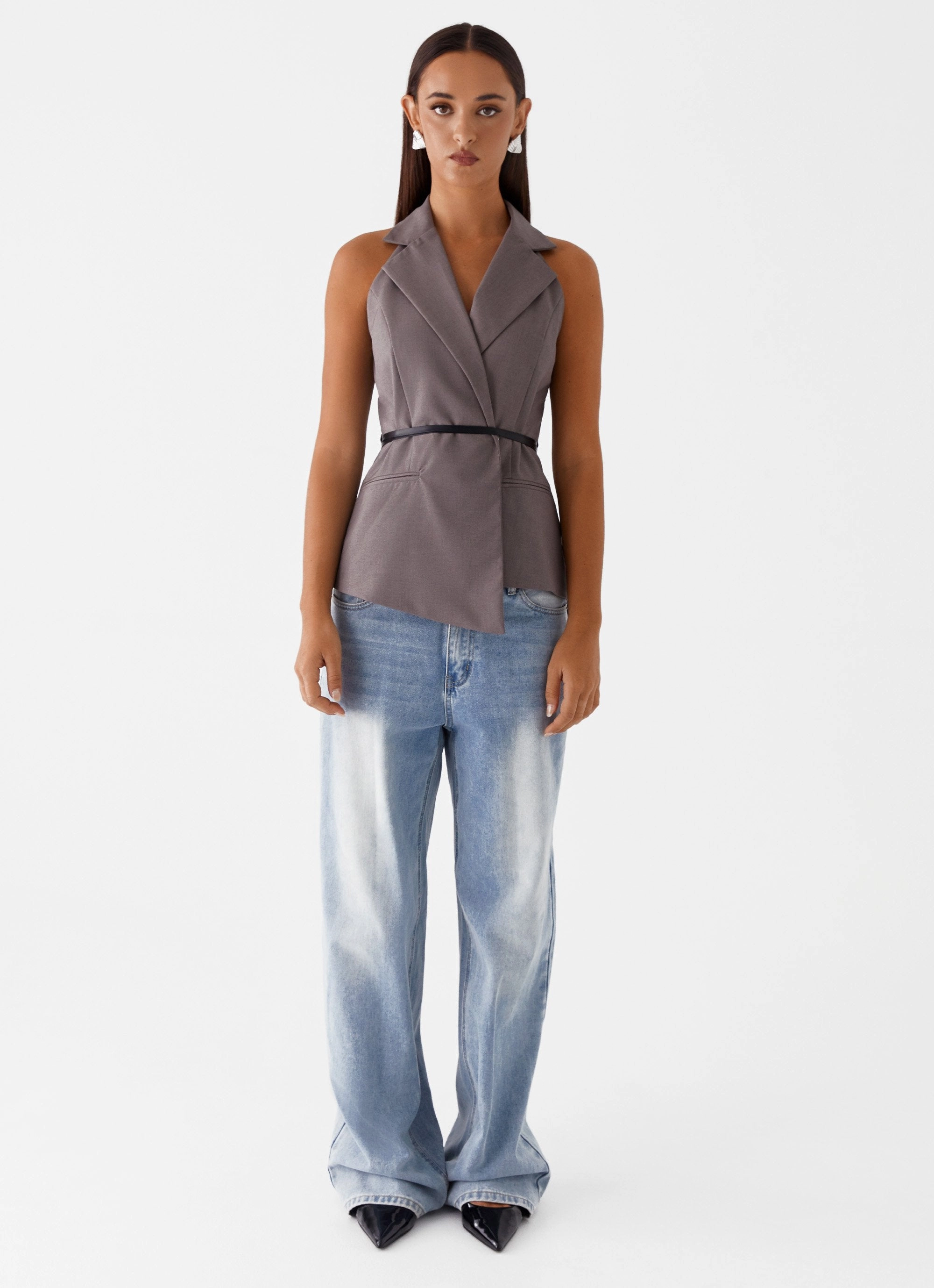 Marina Blazer Top - Grey Odor Control Finish