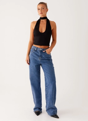 Full Coverage Back Again Straight Leg Denim Jeans - True Blue Back Again Straight Leg Denim Jeans - True Blue Multi Panel Construction Outfit Staple