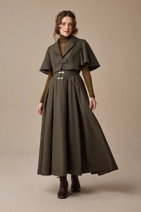 Function First Design Clarise 22 |Retro Wool Skirt & Cape (2 pieces) Versatile Layering Sporty Touch Clarise 22 |Retro Wool Skirt & Cape (2 pieces)