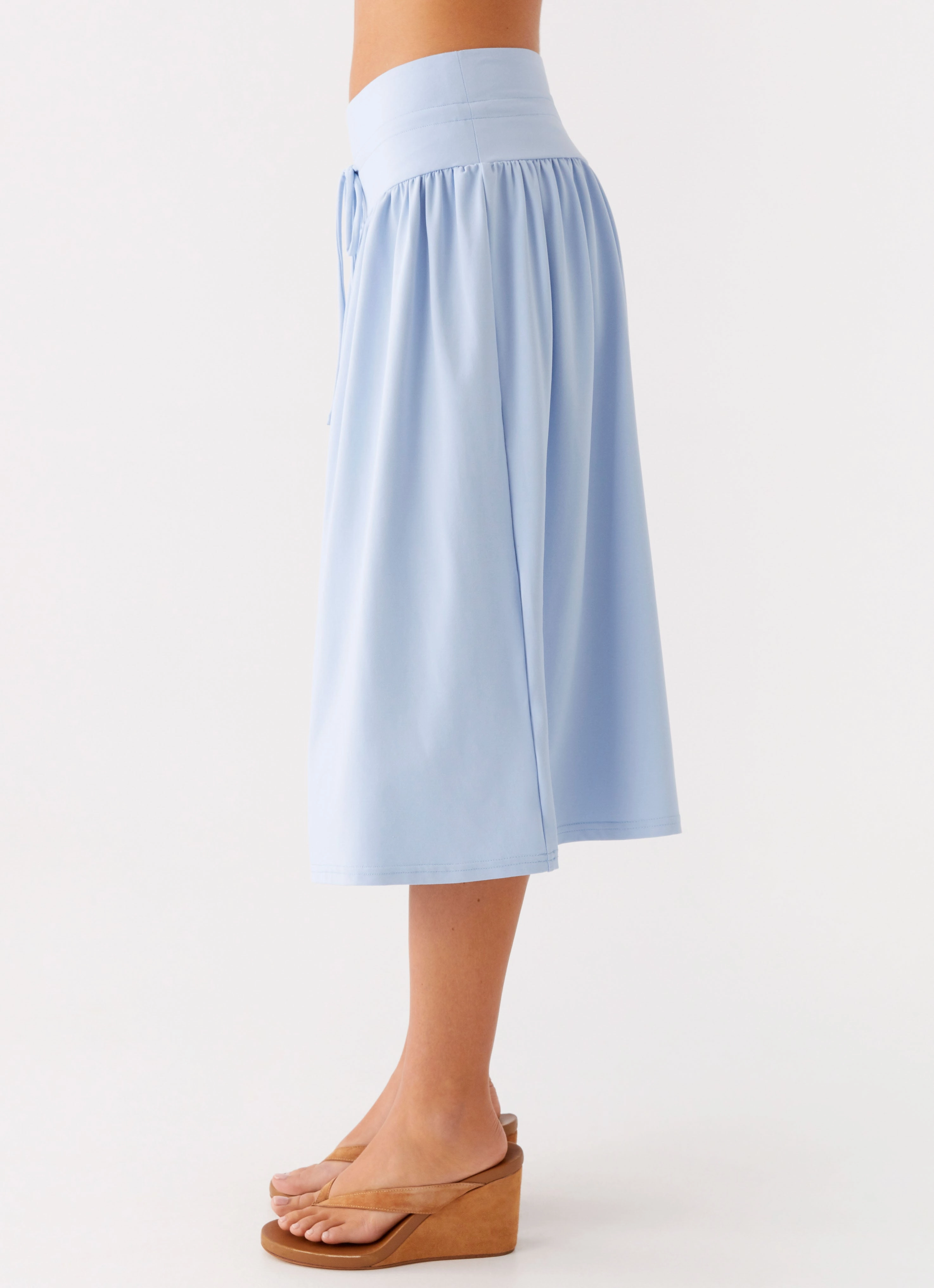 relaxed shape Modular Attachment Silver Tides Midi Skirt - Blue