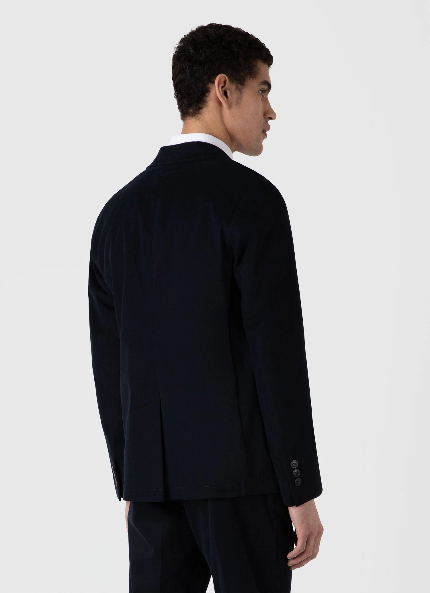 Men's Brushed Cotton Wool Blazer in Navy Network
