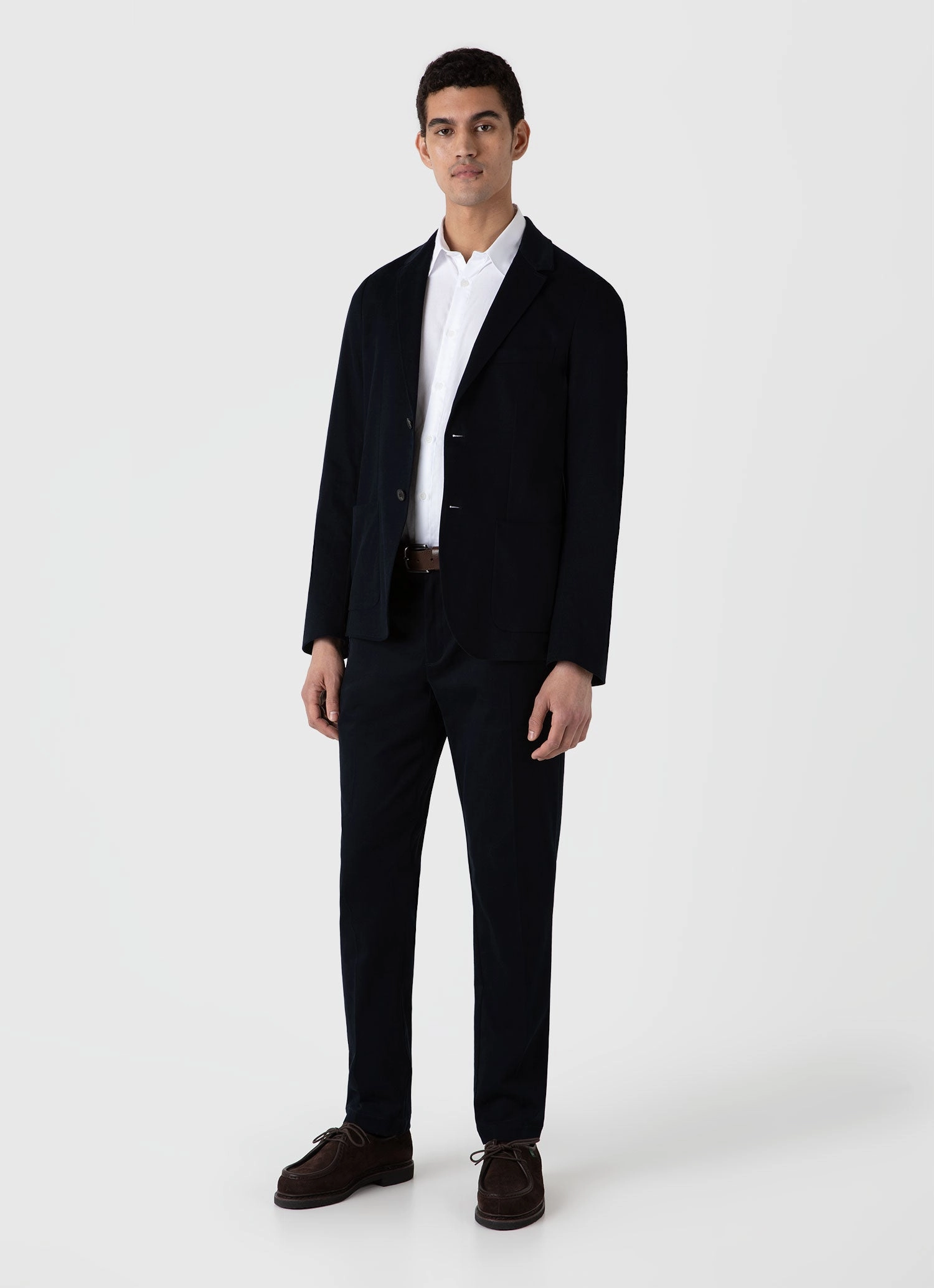 Daily Fit Layer Look Men's Brushed Cotton Wool Blazer in Navy