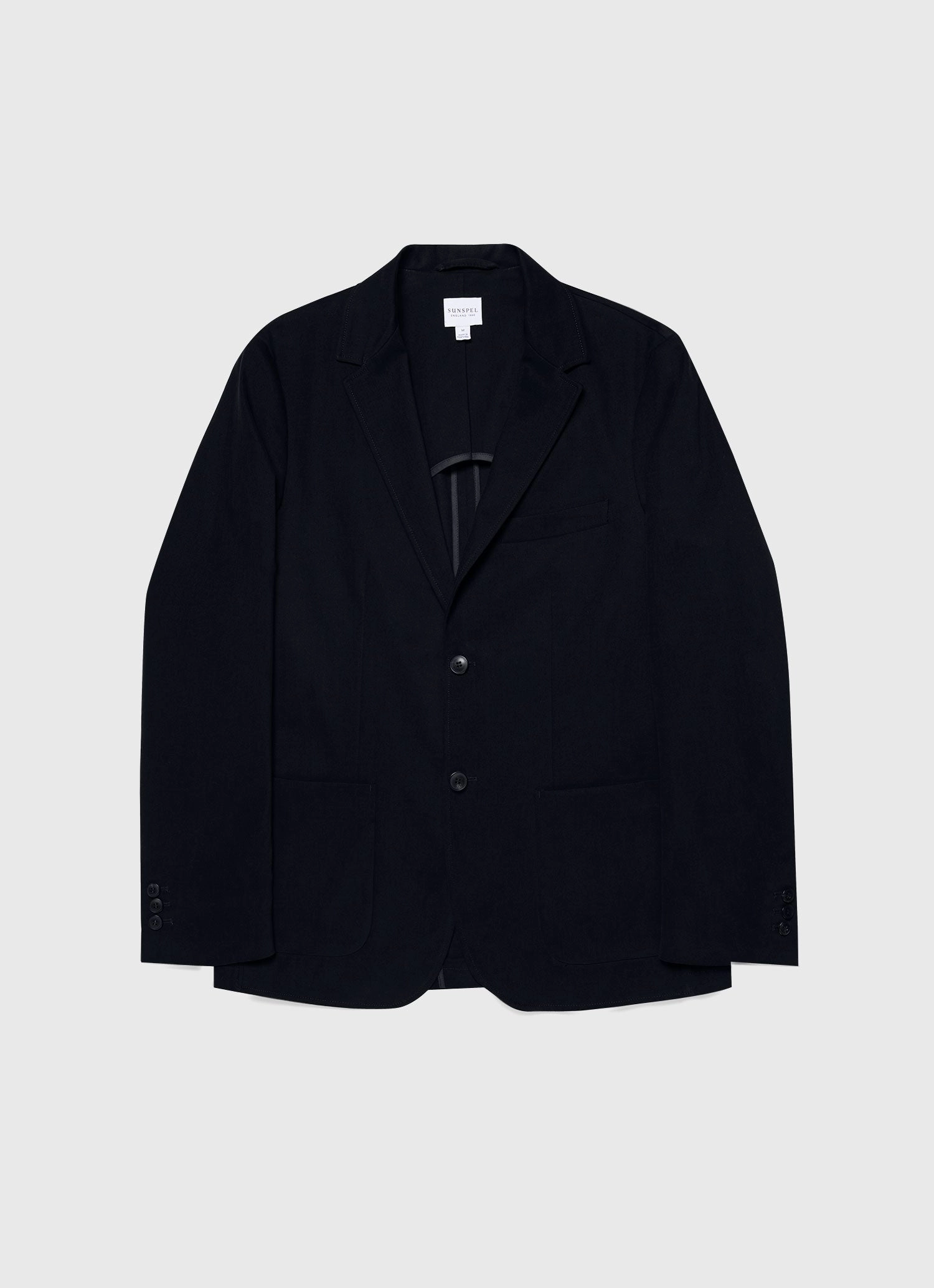 Men's Brushed Cotton Wool Blazer in Navy Dirt Repellent Surface Era