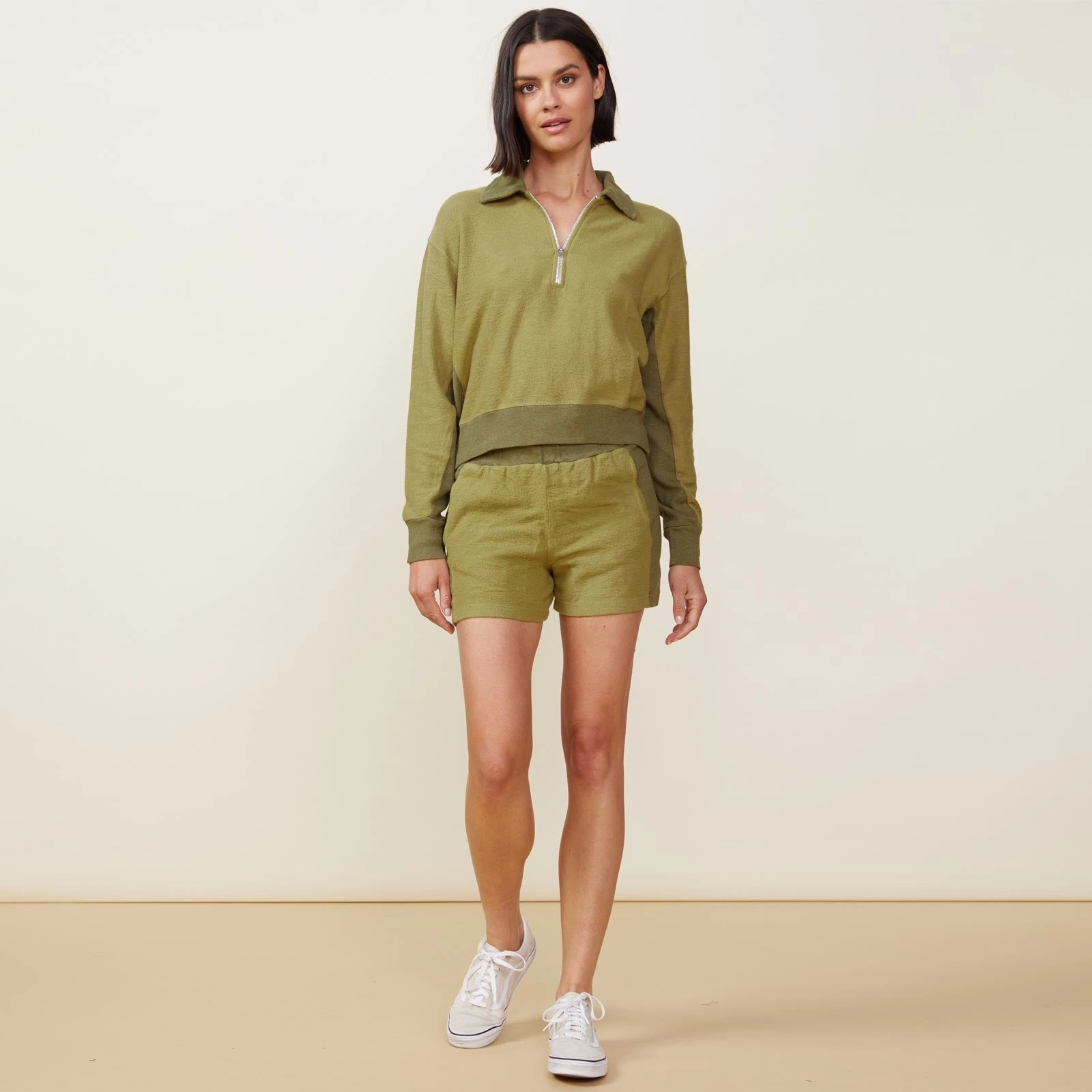 Fuzzy Fleece Polo Sweatshirt Winter Fashion