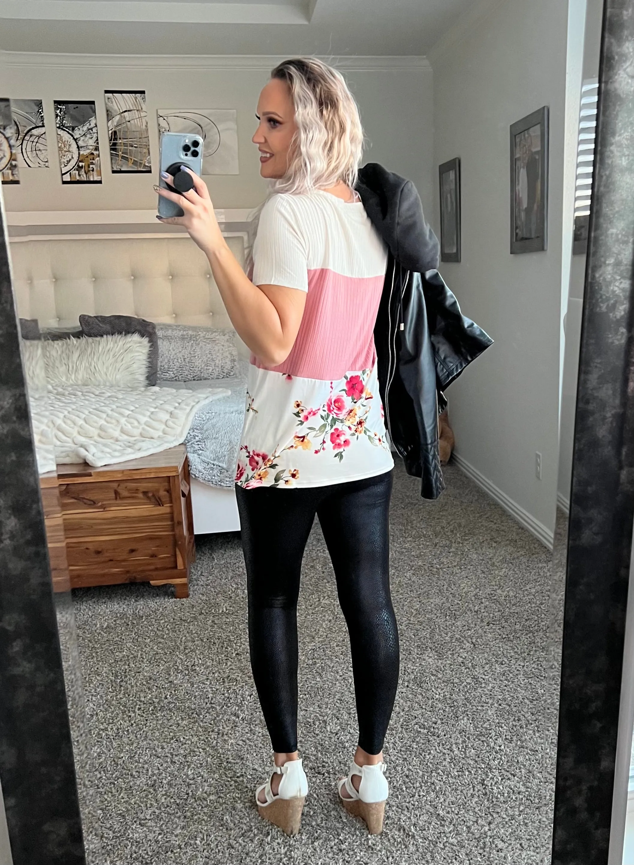 Gabriella Floral Color Block Tee