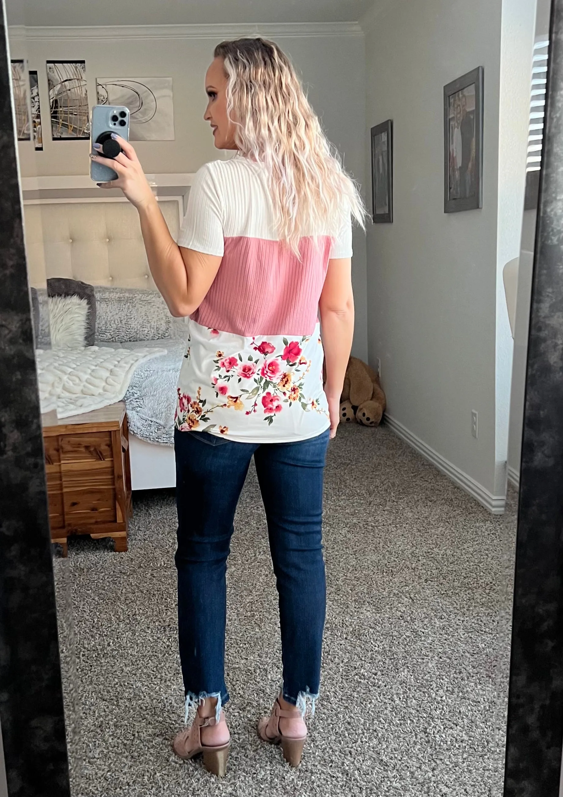Gabriella Floral Color Block Tee