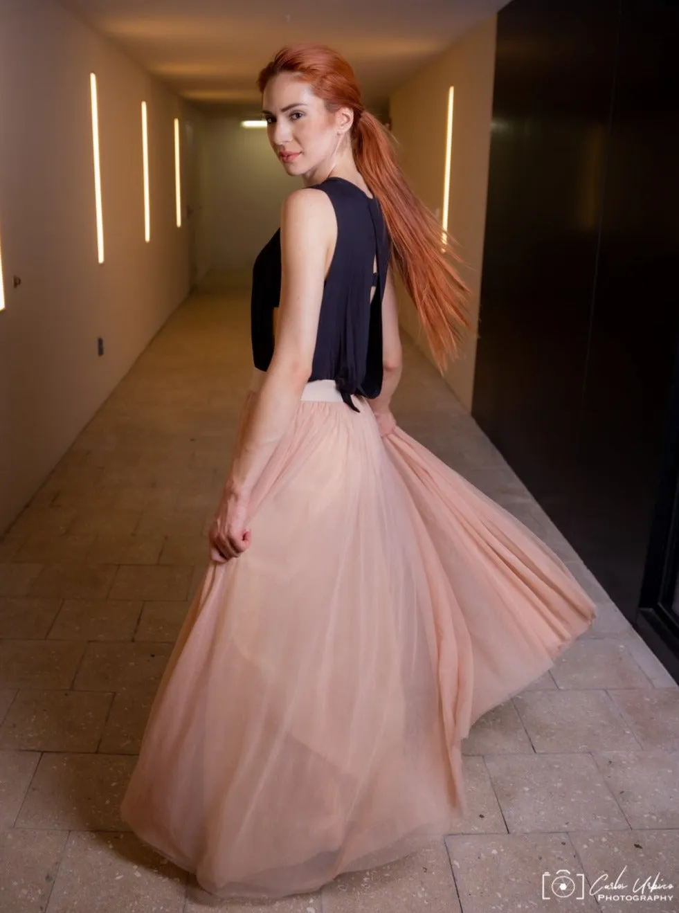 Gala Champagne Tulle Skirt