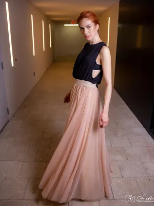 Gala Champagne Tulle Skirt