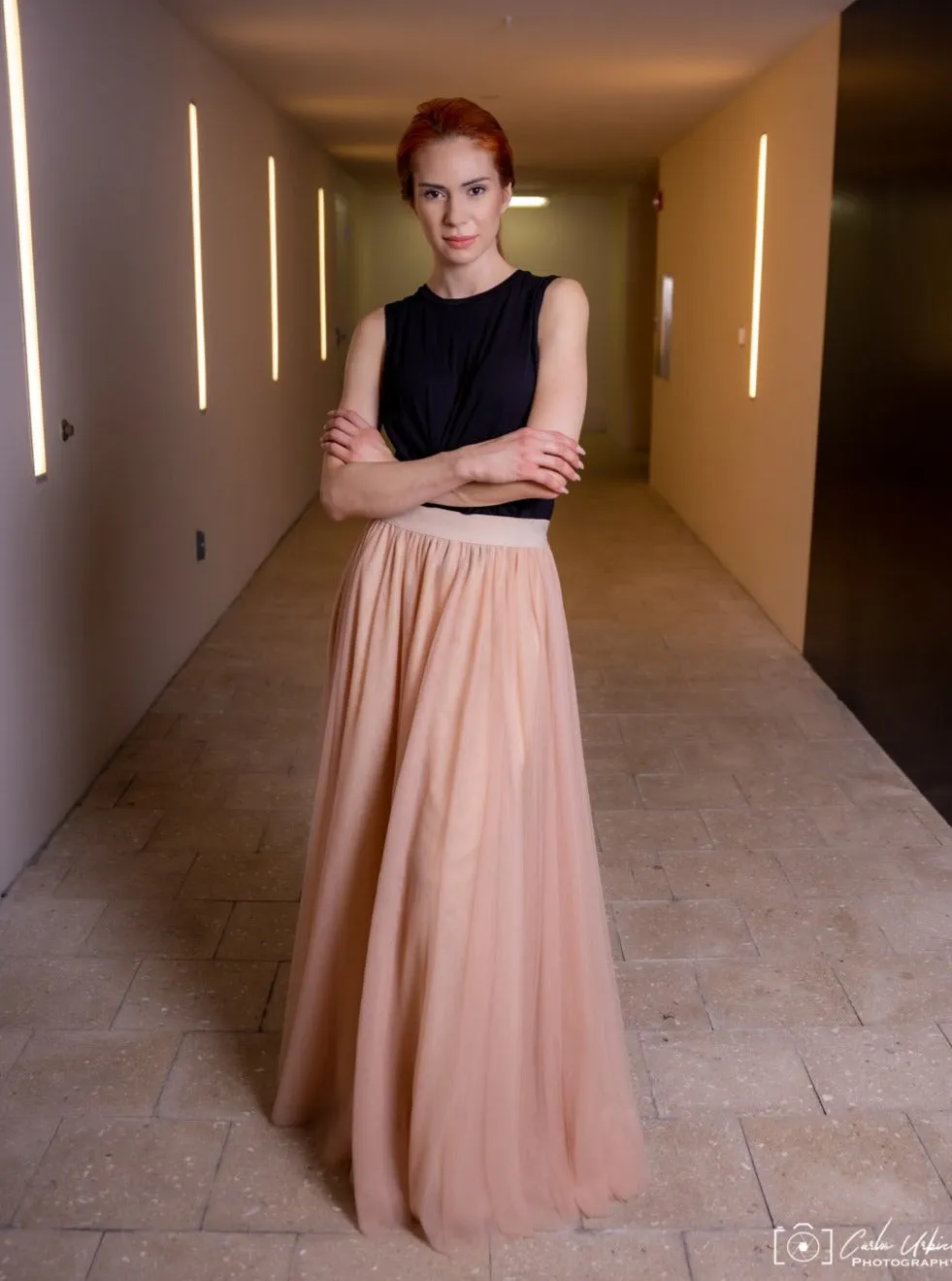 Gala Champagne Tulle Skirt