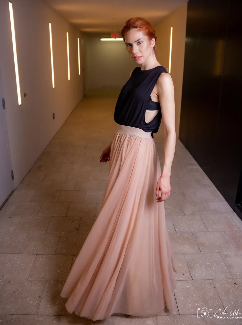 Gala Champagne Tulle Skirt