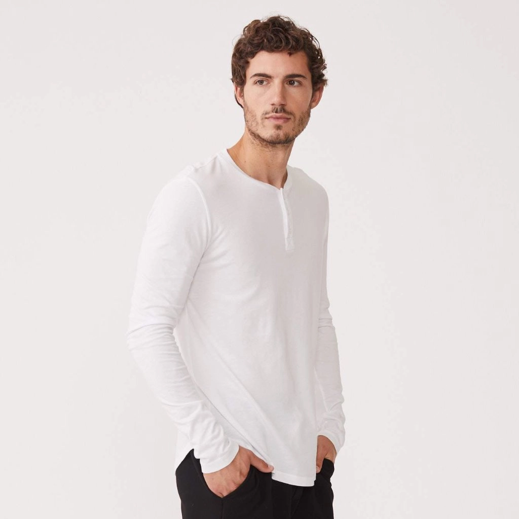 Long Sleeve Henley ArticulatedElbowShaping